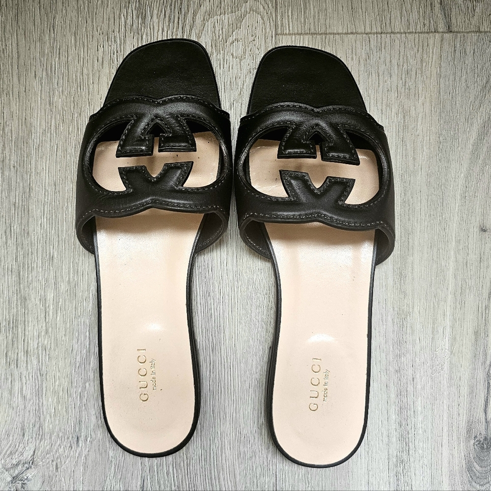 Gucci Black Slide Sandals